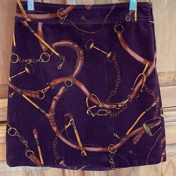 NWT Talbots thin corduroy “horse-bit ”mini skirt Sz. 2 Petite - Picture 2 of 13